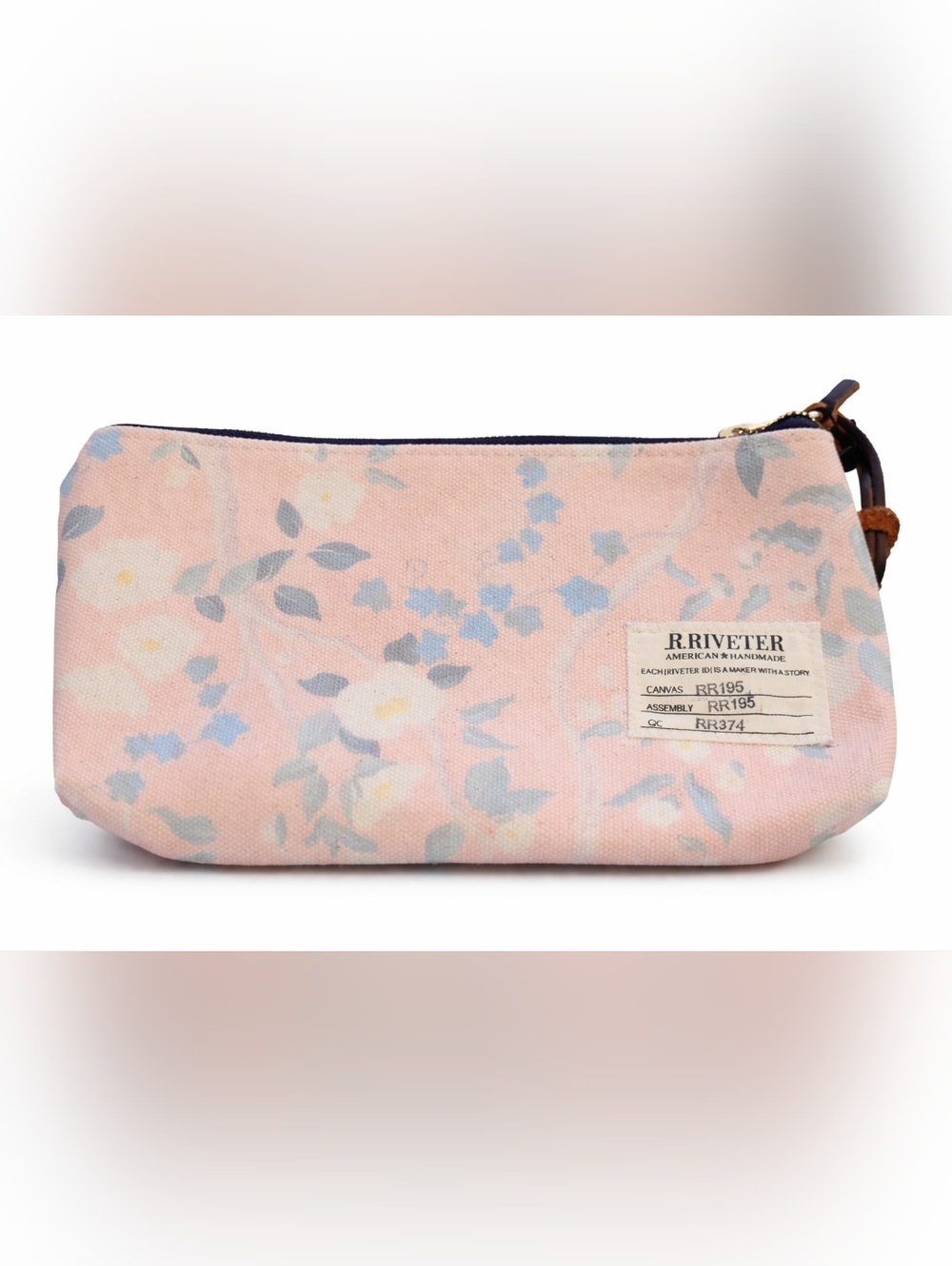 R. Riveter Floral Toiletry Bag | American Handmade | Canvas Zip Pouch
